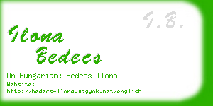 ilona bedecs business card